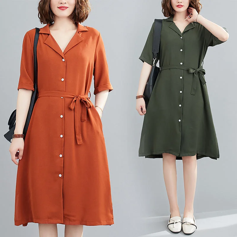 Plus Size Button Shirt Dress