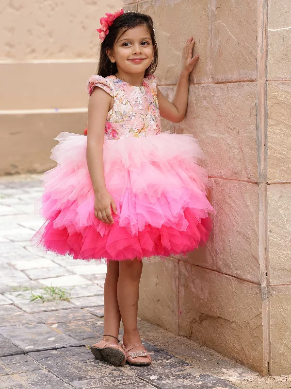 Pink Sequins Stormi Party Dress With Hair Accessory