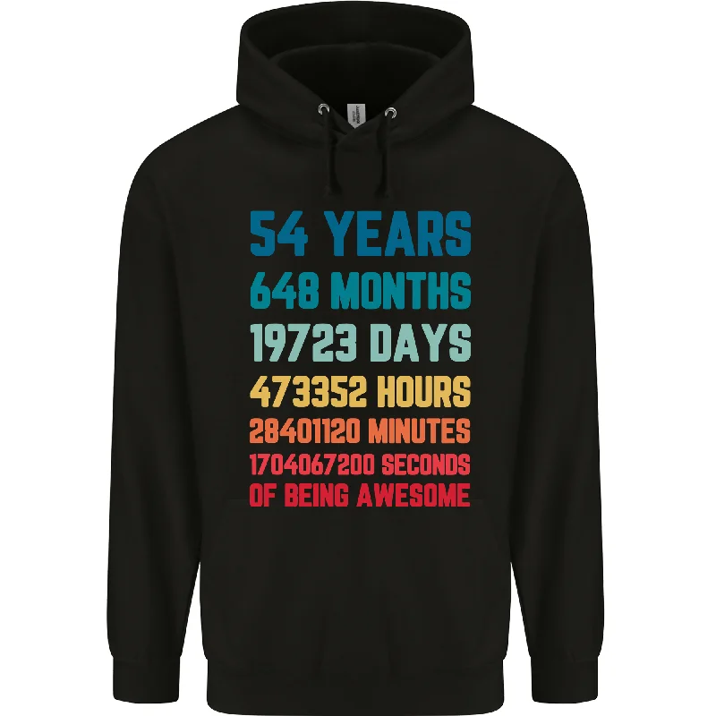 54th Birthday 54 Year Old Mens 80% Cotton Hoodie