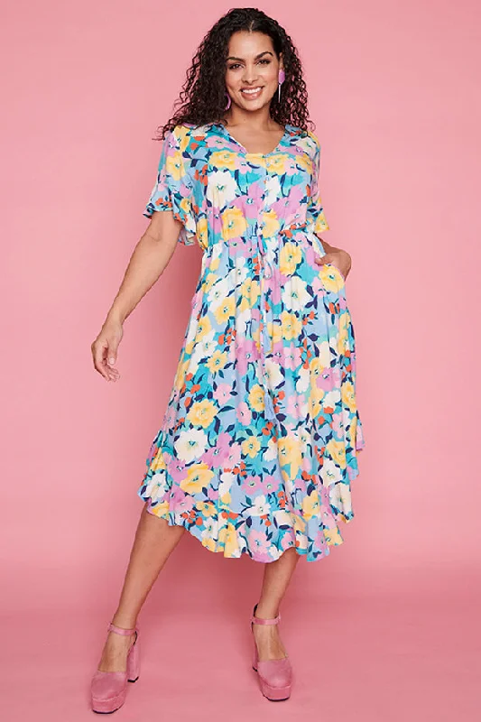 Dionne Chalky Floral Dress