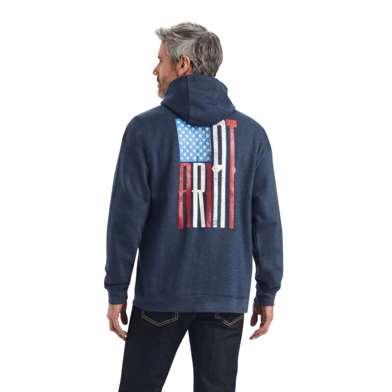 Ariat® Men's "US Of A" Navy Heather Blue Sweatshirt 10041715