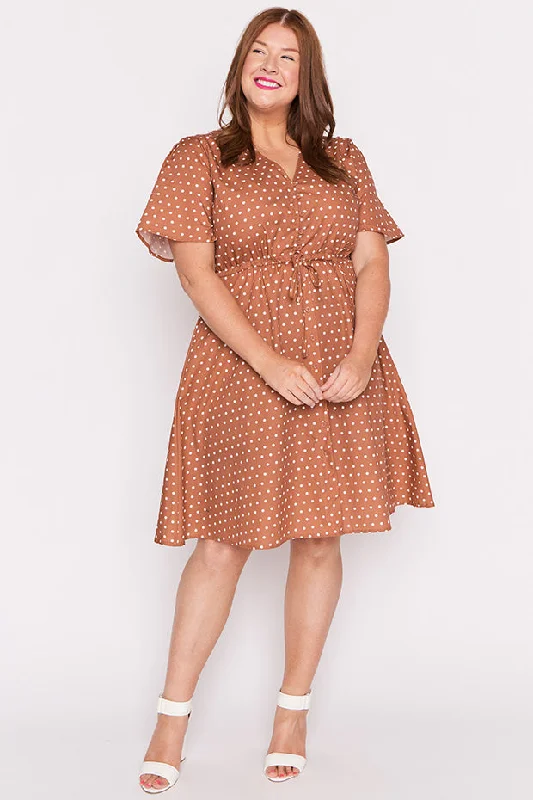 Siena Cotton Mocha Spot Dress