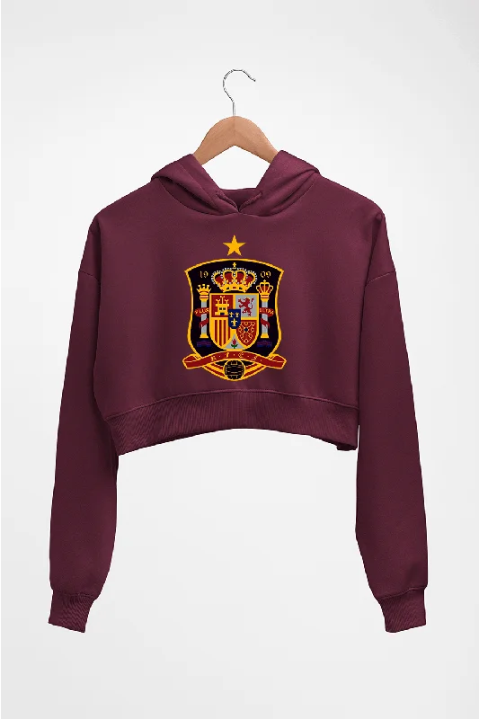 Spain Football Crop HOODIE FOR WOMEN