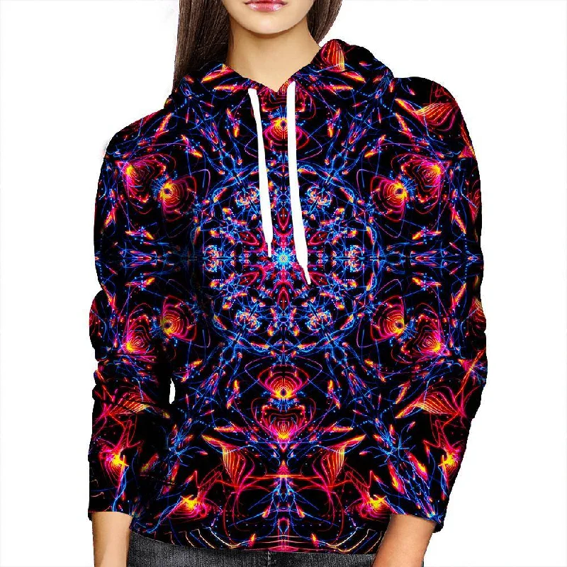 Abstract Design Red Womens Hoodie