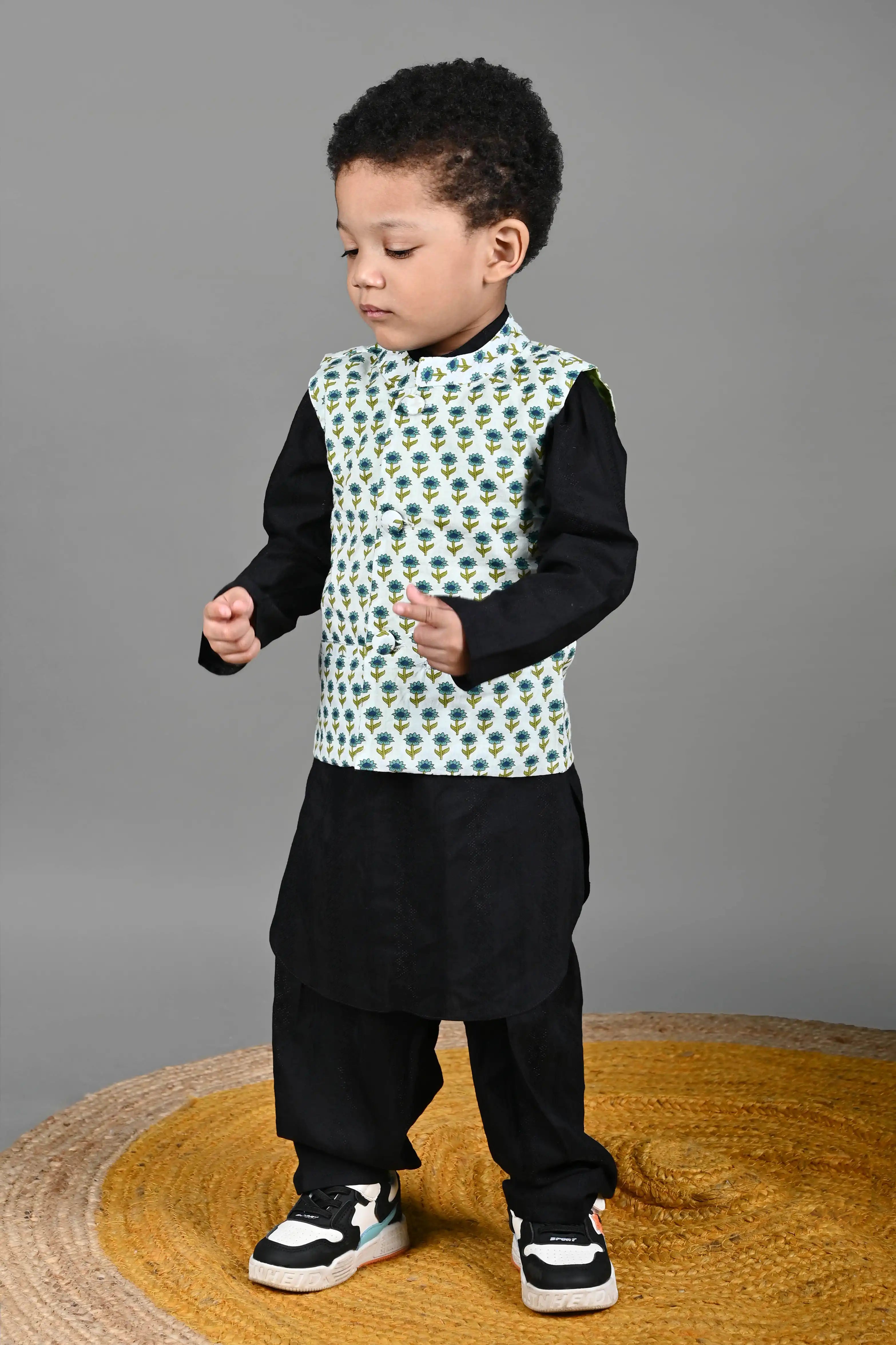 Little Royals Kurta Set With Jacket