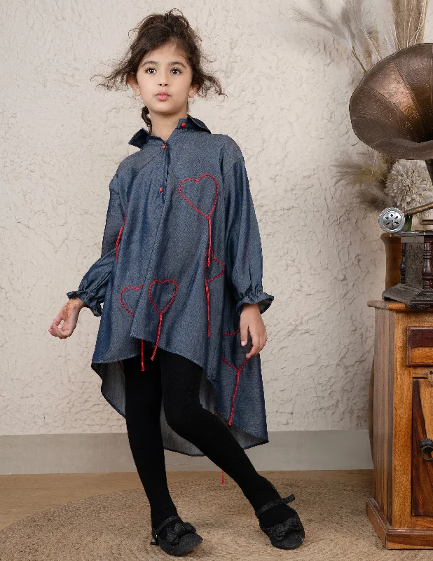 Sweetheart Hi-Low Shirt Dress