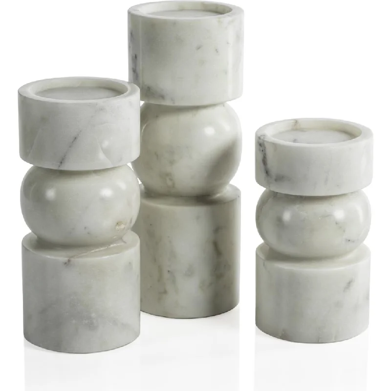 Marrakesh 10" Tall Marble Pillar Candle Holder