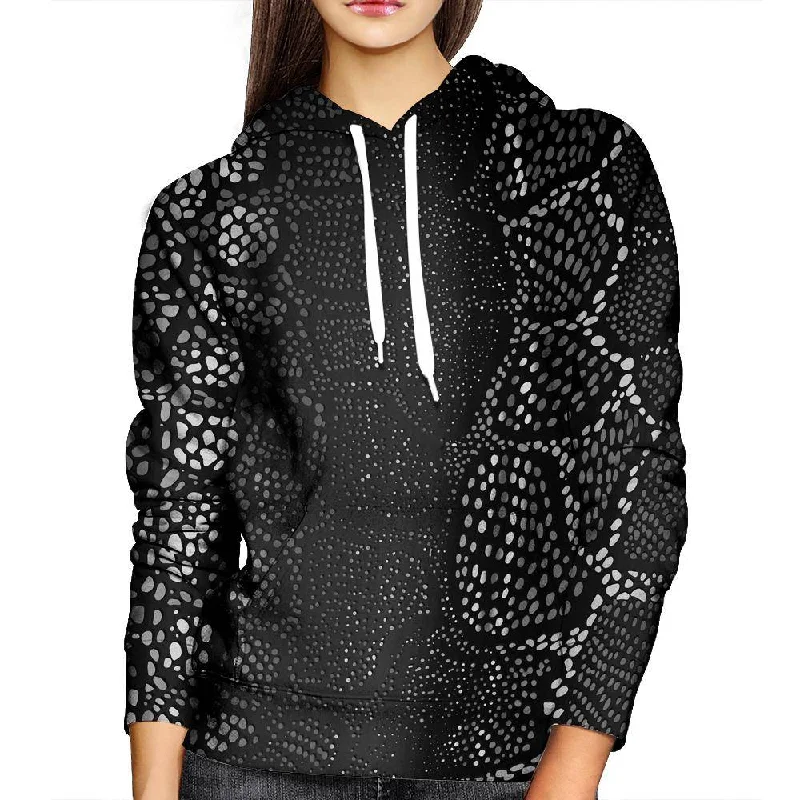 Many Dots Black Womens Hoodie