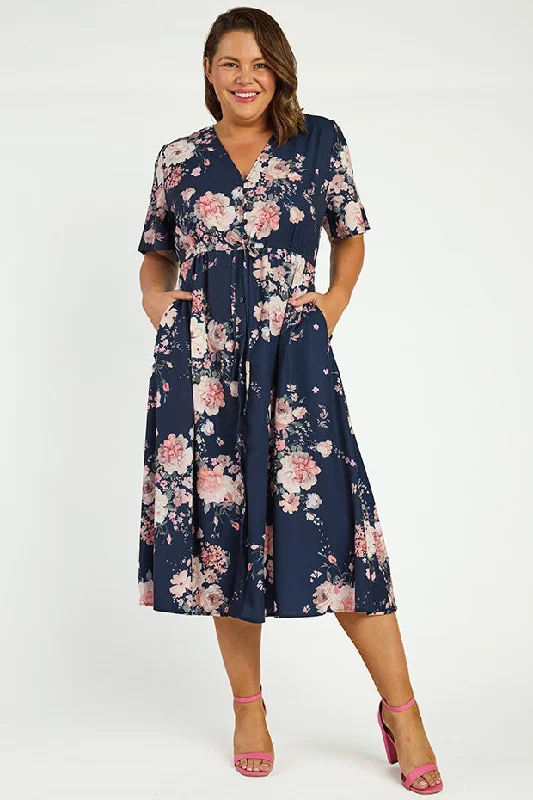 Marley Navy Floral Dress