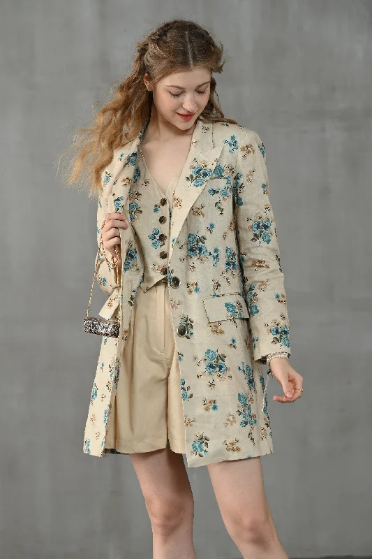 Rococo Light 11 | 100% linen corset trench coat