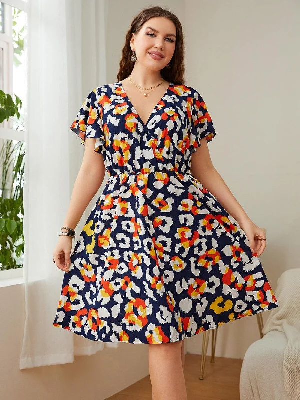 Butterfly Sleeves Plus Size Dress