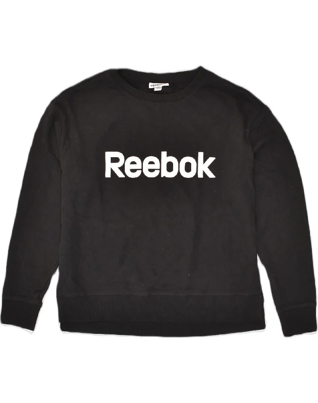 REEBOK Womens Sweatshirt Jumper UK 18 XL Black Cotton