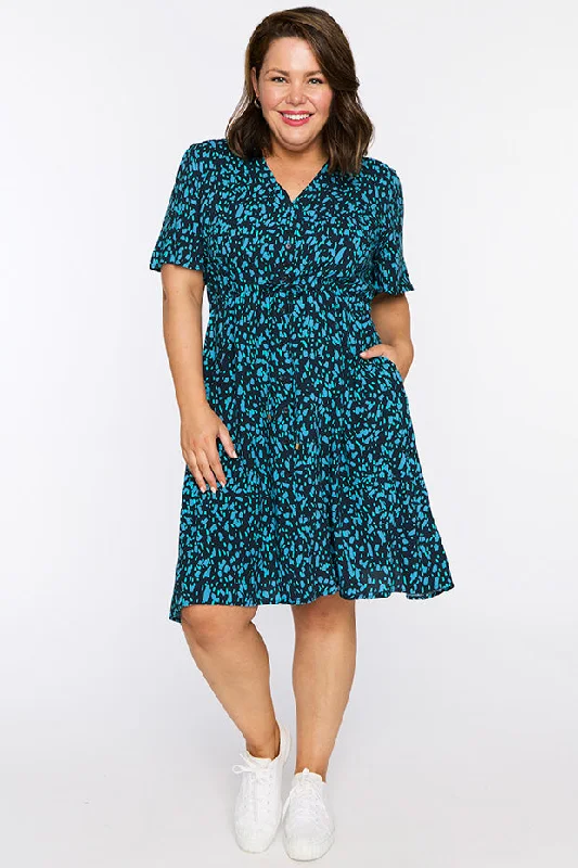 Jaz Teal Dash Dress