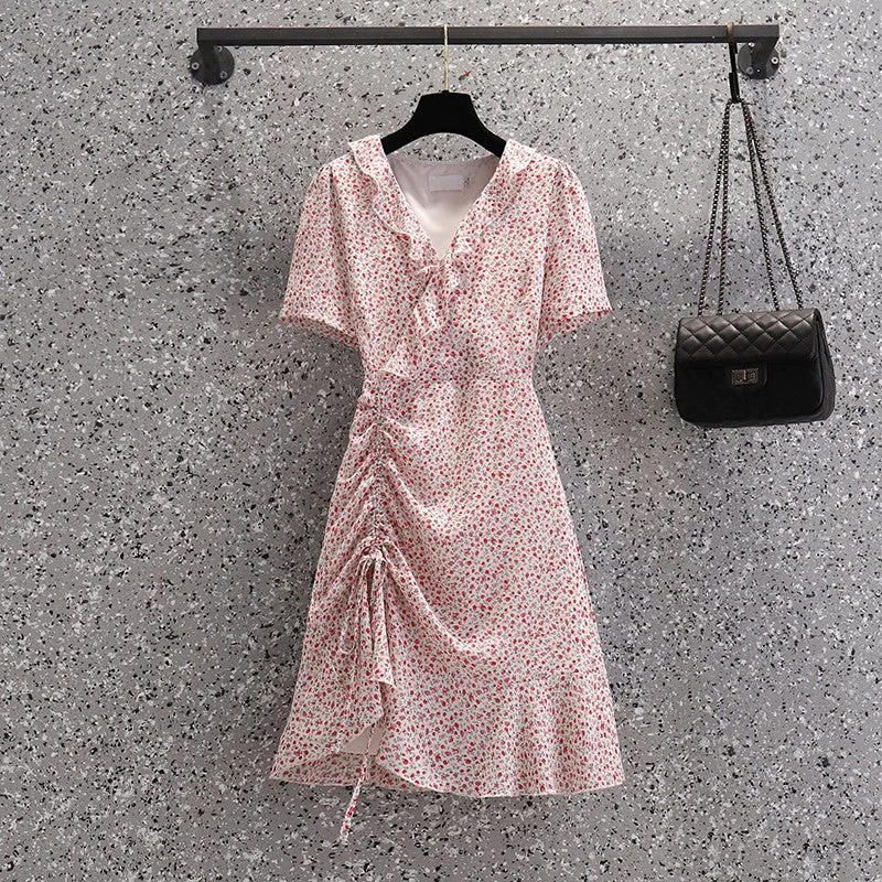 Plus Size Korean Frill Ditsy Floral Dress