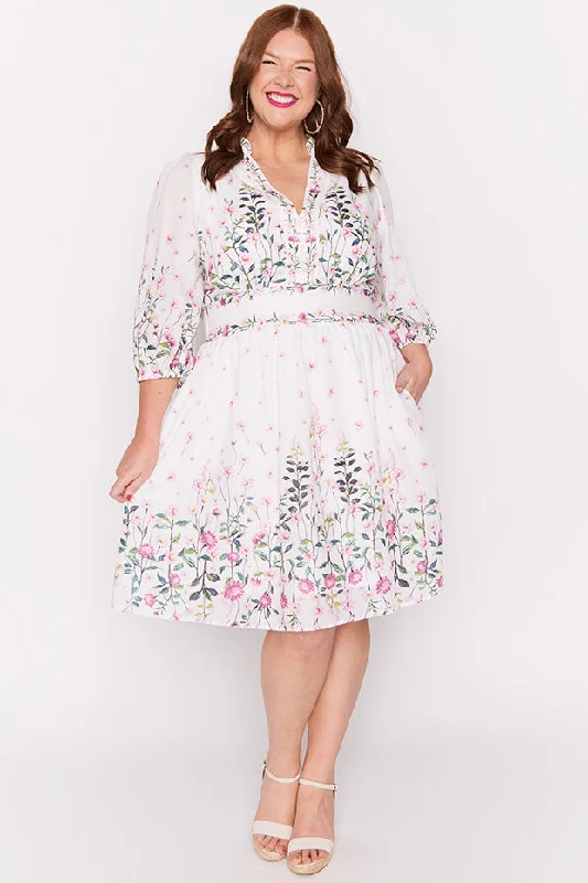 Abbie White Dancing Clover Dress