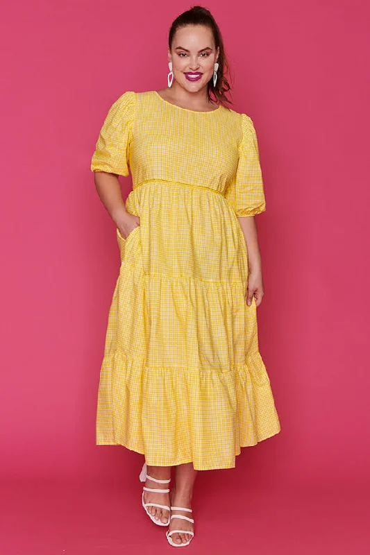 Noa Check It Out Yellow Dress