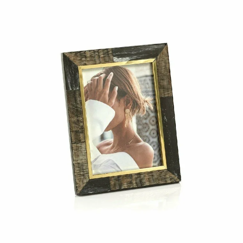 Trosa Horn with Brass Trim Photo Frame-5" x 7"