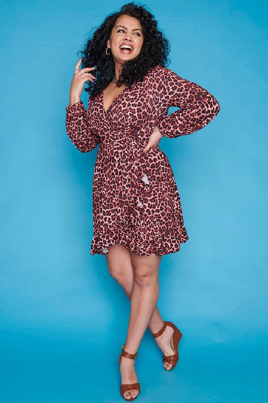 Secrets Leopard Print Wrap Dress