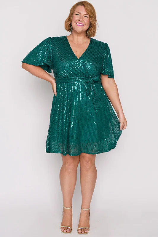 Juliette Emerald Sequins Party Dress