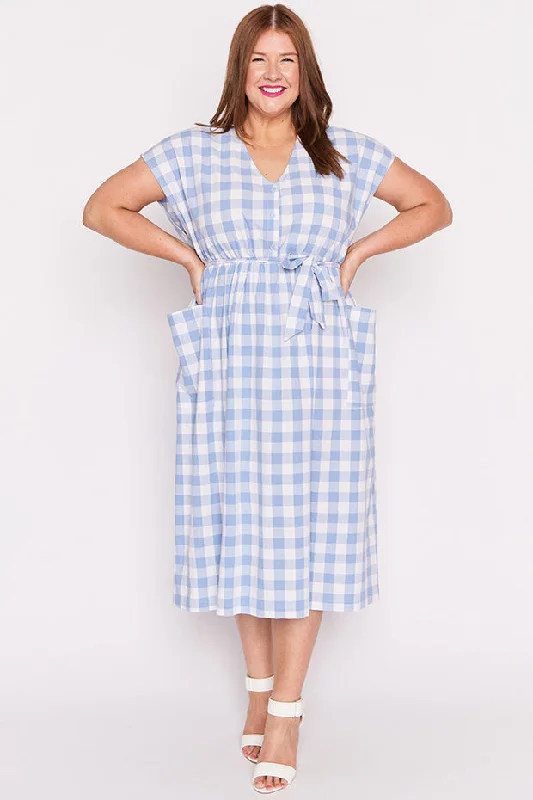 Georgie Blue Gingham Dress