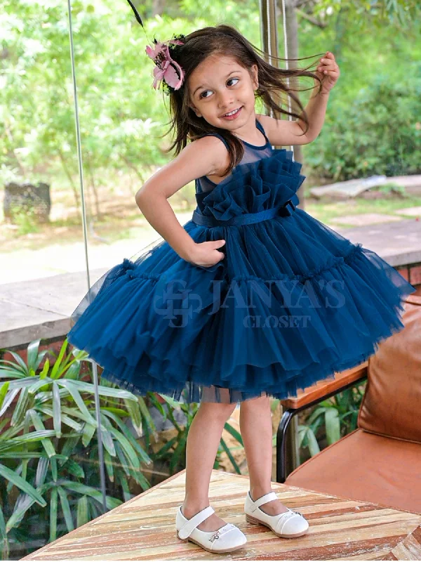 Tiana Teal Blue Dress With Hair Pin *