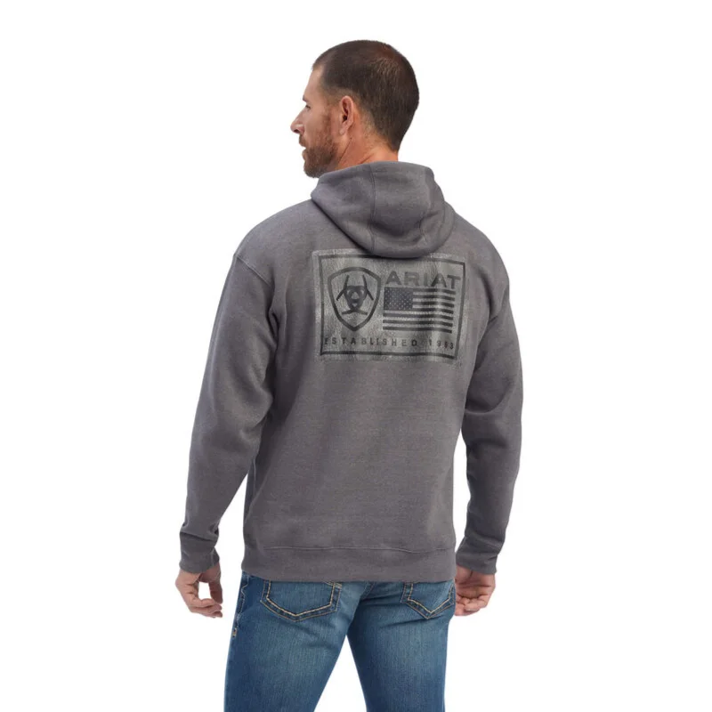 Ariat® Men's EST Block Charcoal Grey Pullover Hoodie 10041723