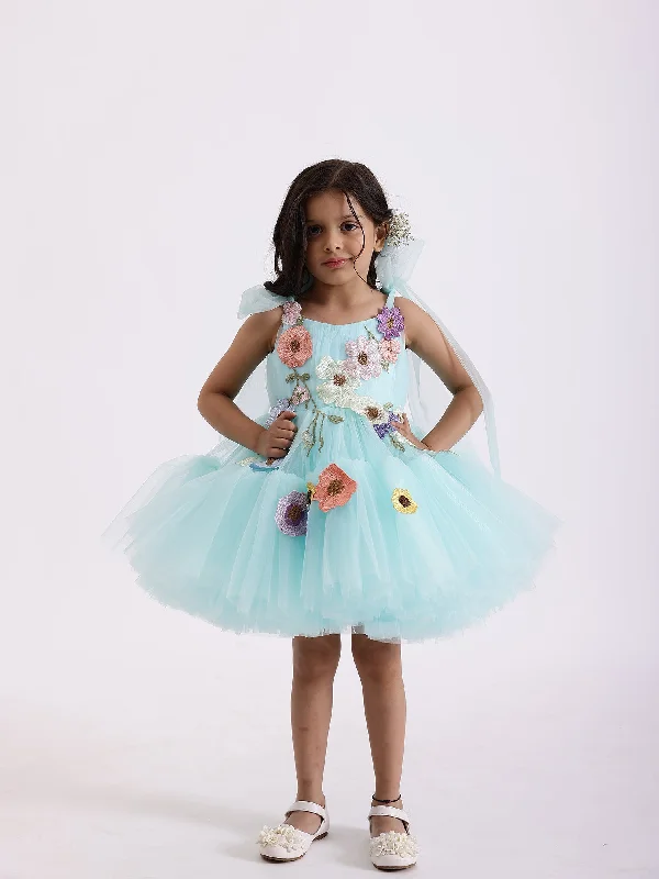 JANYAS CLOSET Blue Embellished Kayo Princess Party Dress