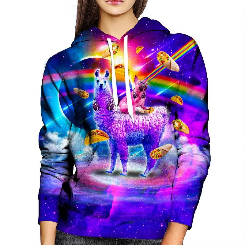 Frenchie Llama Womens Hoodie