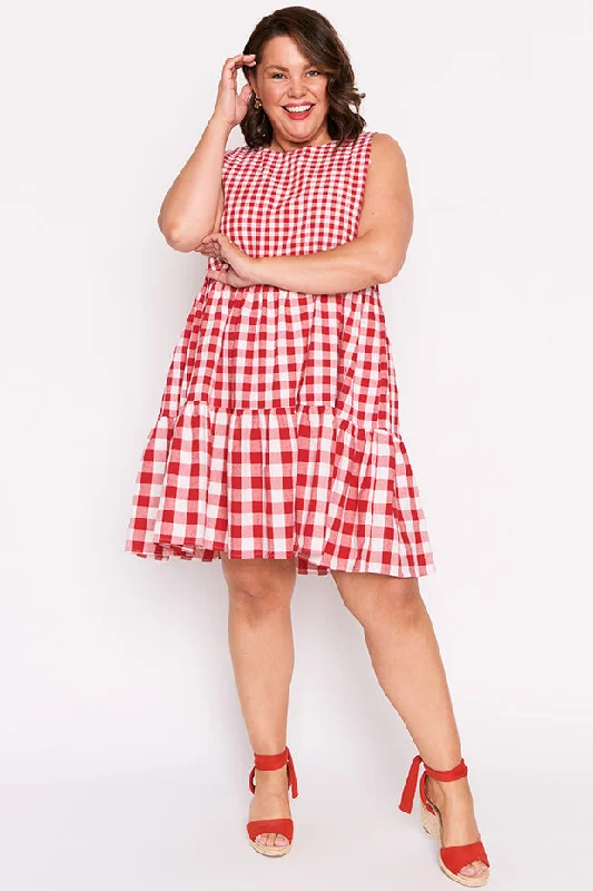 Joey Red Gingham Dress