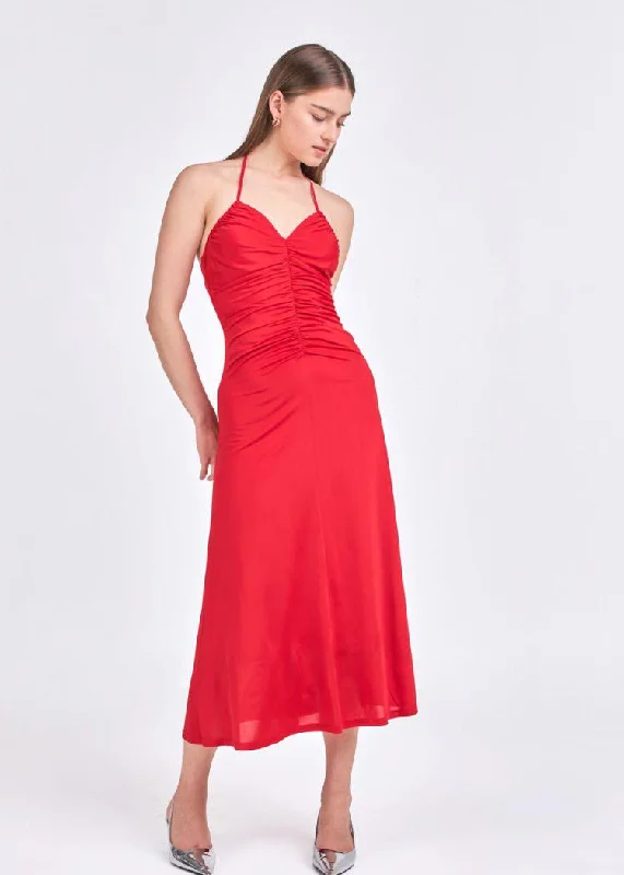 Sophie Halter Ruched Maxi Dress-***FINAL SALE***