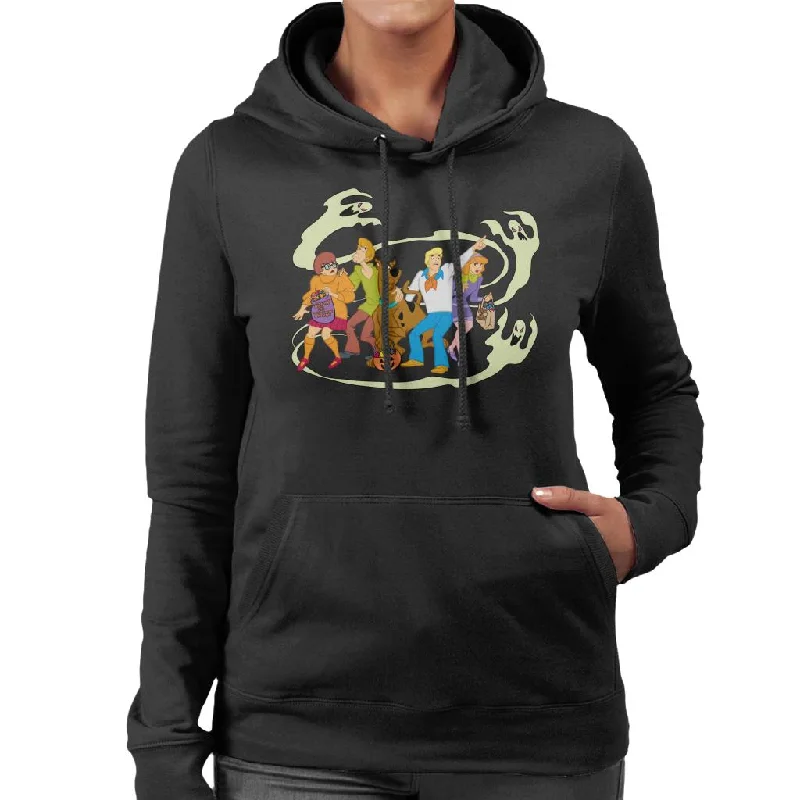 Scooby Doo Halloween Gang Surrounded By Ghosts Women's Hooded Sweatshirt