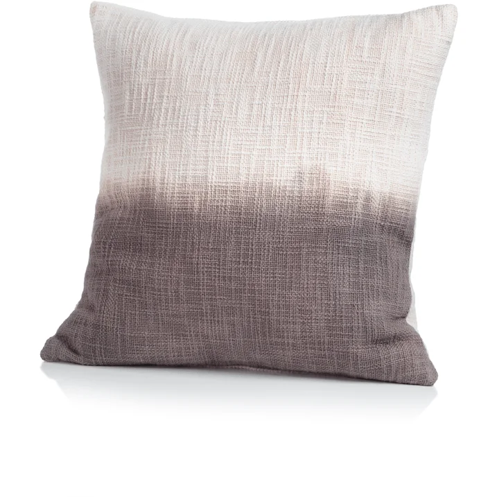 Naxos Tie Dye Gray Ombre Cotton Throw Pillow- 18" x 18"