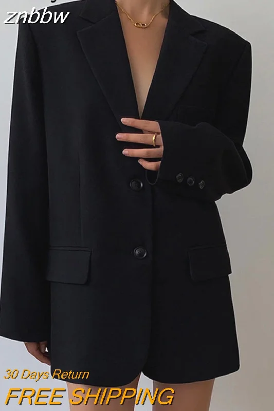 znbbw 2023 Autumn Oversize Long Sleeve Black Women Blazer Normcore Style Loose BF Ladies Suit Blazers Work Clothing Jacket Coat