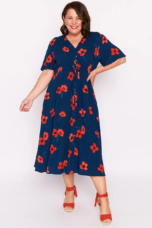 Michelle Red Poppy Fields Dress