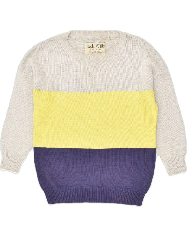 JACK WILLS Womens Crew Neck Jumper Sweater Uk 12 Medium Multicoloured