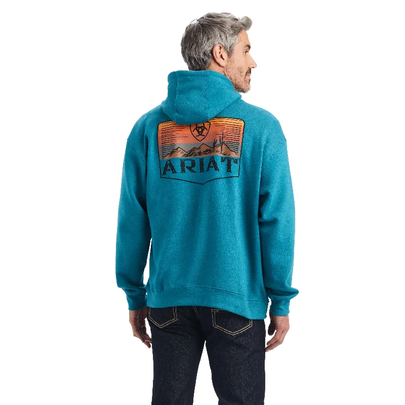 Ariat® Men's Desert Sun Ocean Depths Hooded Sweatshirt 10041726