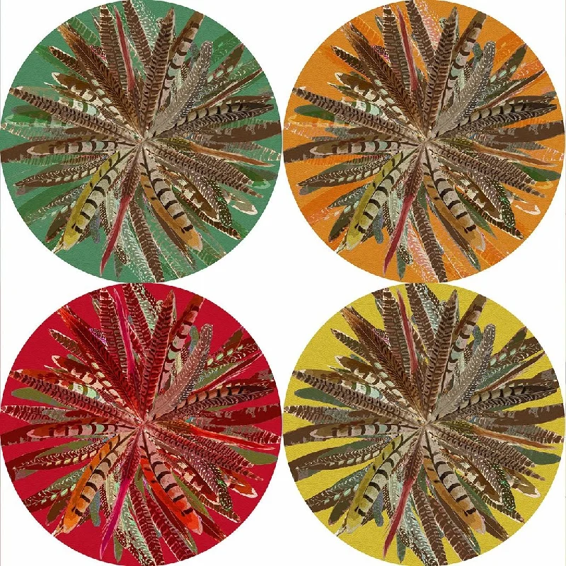 Pheasant Feathers Coaster Set