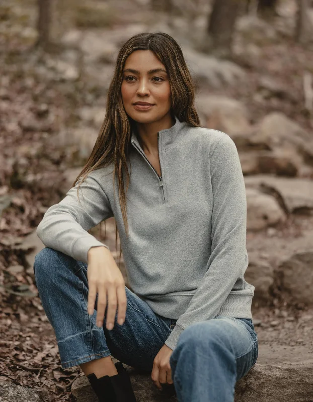 Puremeso Weekend Companion Quarter Zip in Athletic Grey