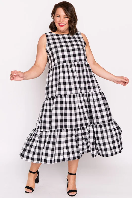 Maisy Black Gingham Dress