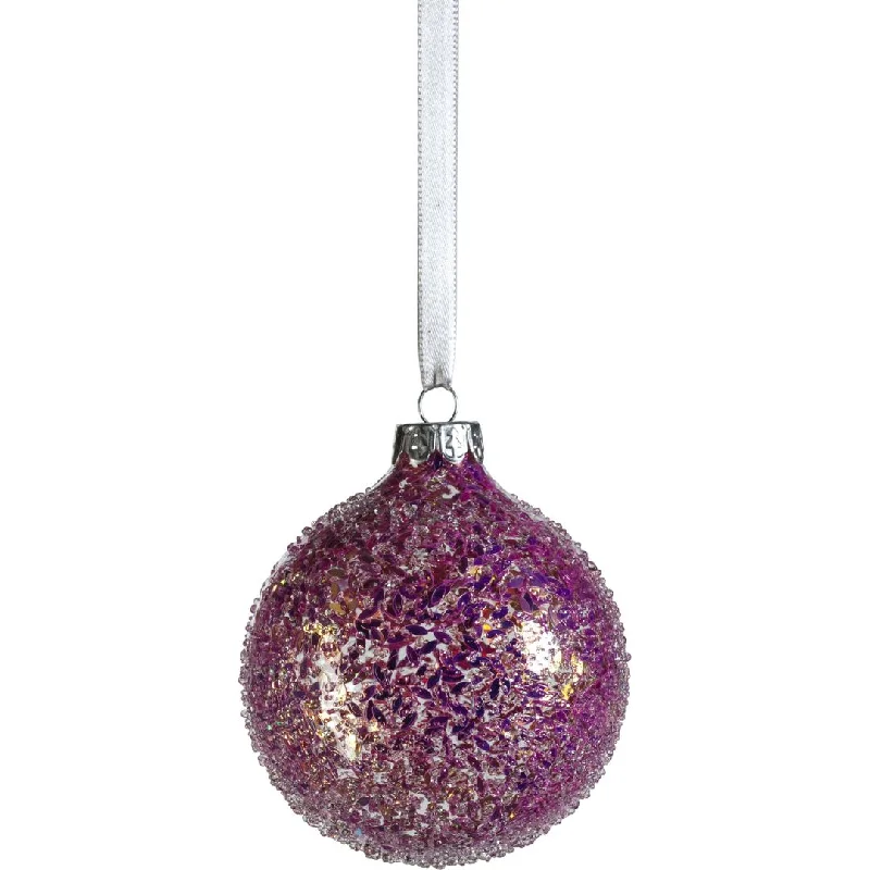 Multi-Pink Confetti Glass Ball Ornaments, Set of 6