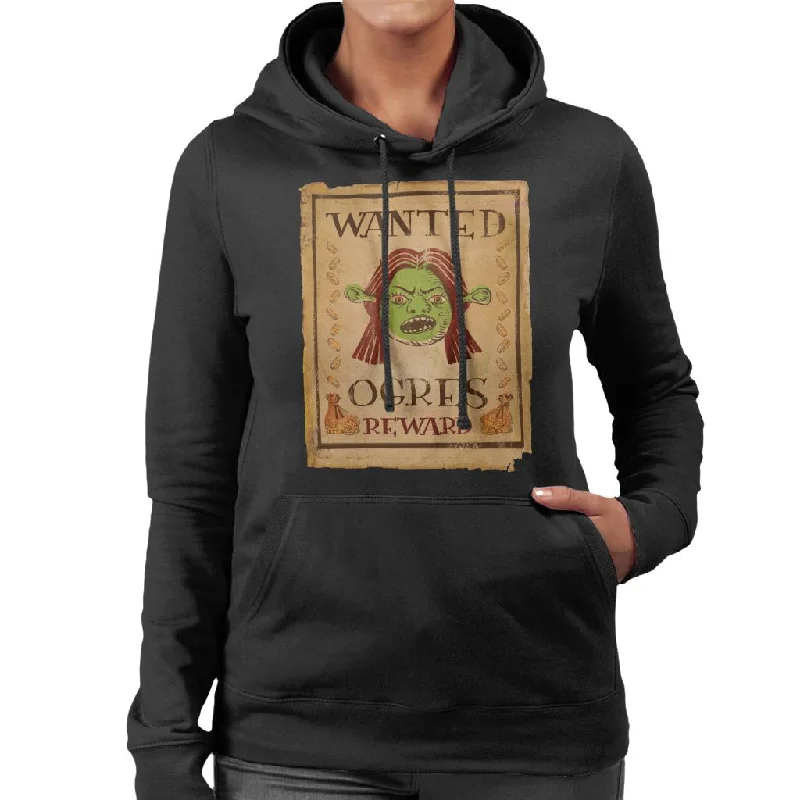 Shrek Princess Fiona Wanted Ogres Reward Women's Hooded Sweatshirt