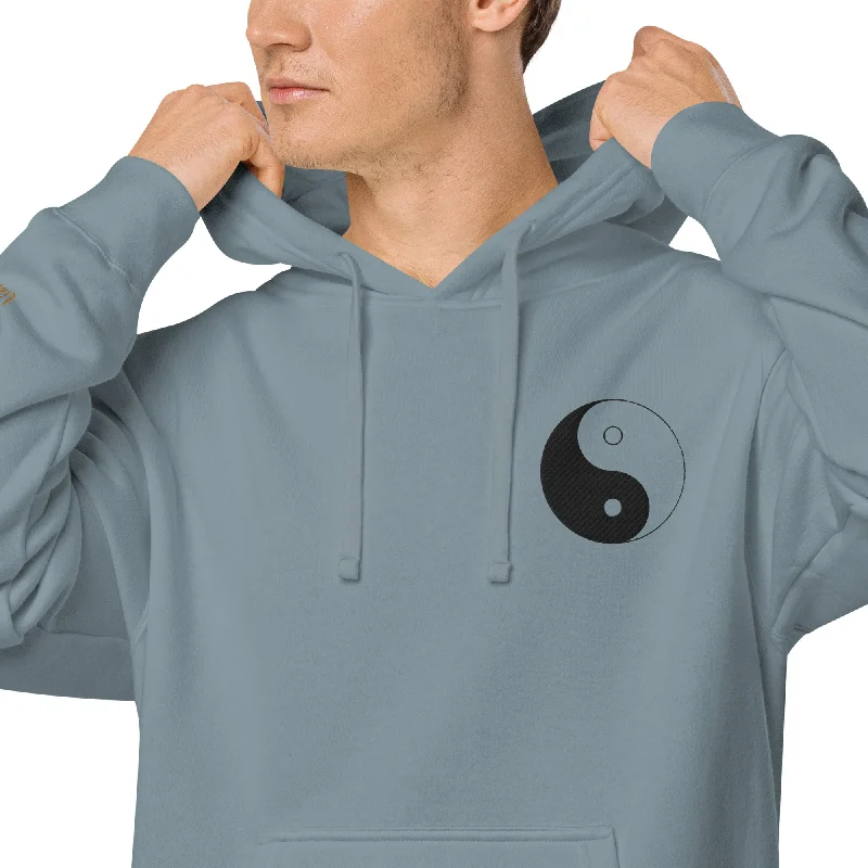 Yin Yang Design Unisex Pigment-Dyed Hoodie