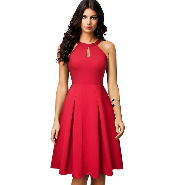 Runway Sleeveless Flare Dress