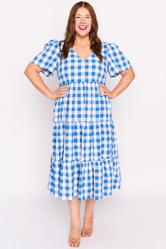 Percy Cobalt Gingham Dress