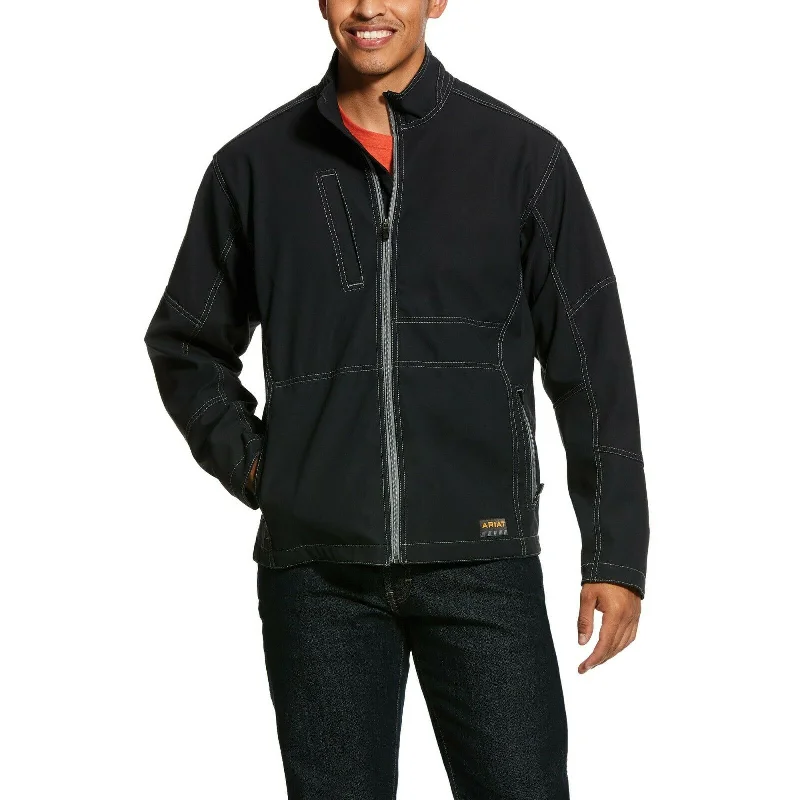 Ariat® Men's Black Rebar Stretch Canvas Softshell Jacket 10020777