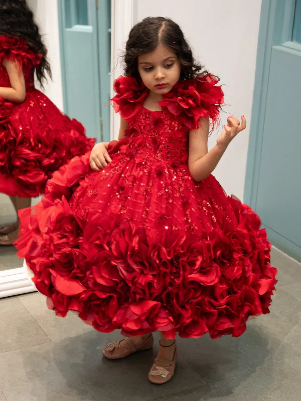 Red Roses Isabela Dress With Hair Accessory