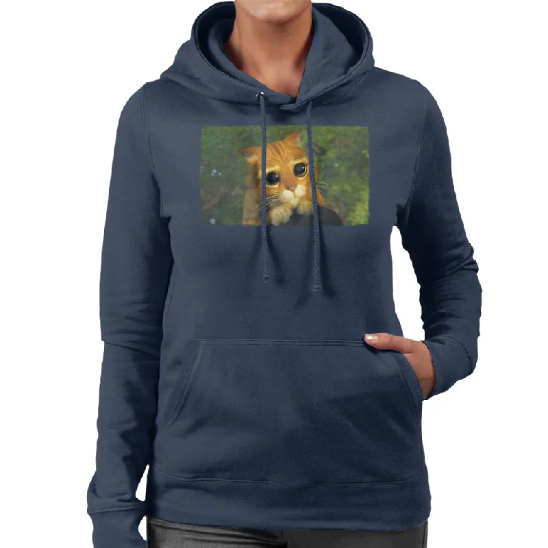 Shrek Puss In Boots Cute Eyes Women's Hooded Sweatshirt