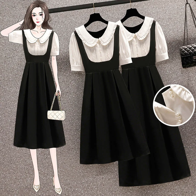 Plus Size Korean Doll Collar Shirt Dress