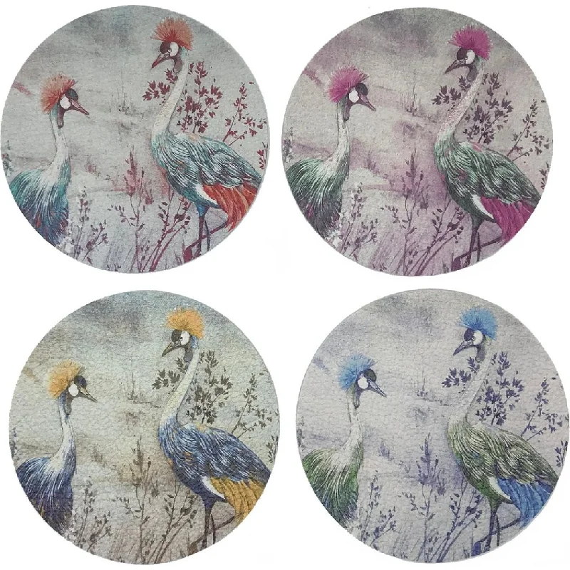 Crested Crane Coaster Set Of 4