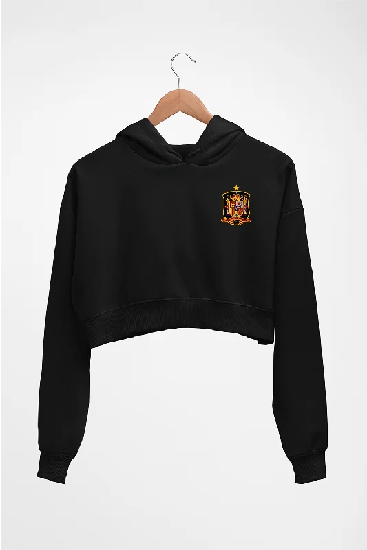 Spain Football Crop HOODIE FOR WOMEN